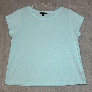 LRL Ralph Lauren Blue T-Shirt Top Womens Size Large Crew Neck Soft Casual